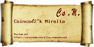 Csincsák Mirella névjegykártya